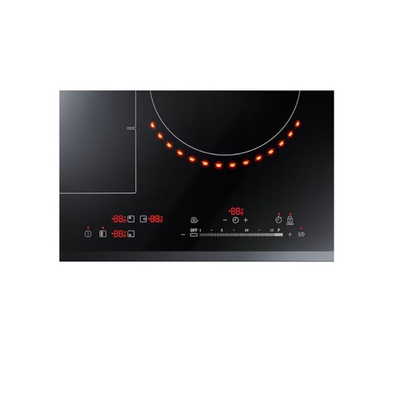 Anafe Samsung NZ63K7777BK | Inducción | 3 Zonas | Virtual Flame | Black Glass